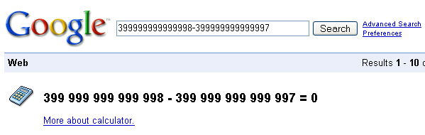 Google Calculator Failed